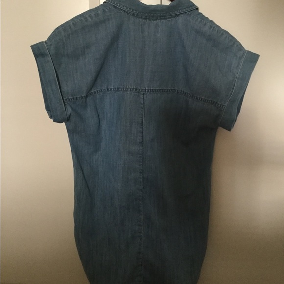 JCREW Sz00 Short Sleeve Denim Collared Tunic - Picture 2 of 3